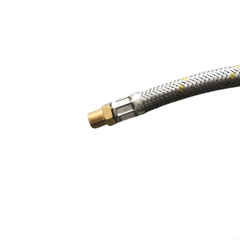450mm Gas Flexi Hose POL w Handwheel x 1/4 Inv Flare - suits Twin Cylinders