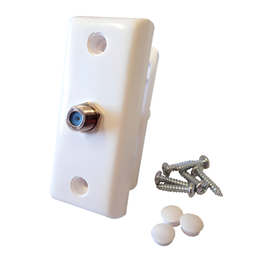 Happy Wanderer  HW019 White Thru Van Wall Connector TV Coax Socket