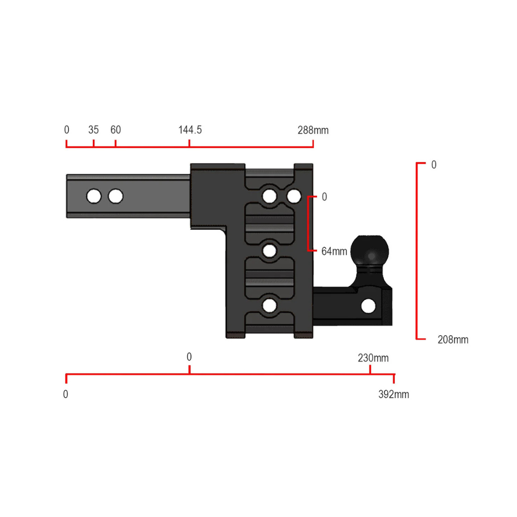 Gen-Y Hitch GHM-313-A5 2” Shank, 5” Drop, 4,500 KG Hitch & Single Ball (50mm)