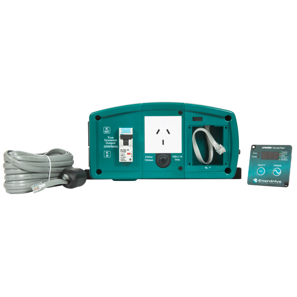 Enerdrive EN1120S-X-24V 2000W 24V True Sine Wave Inverter with AC Transfer & Safety Switch