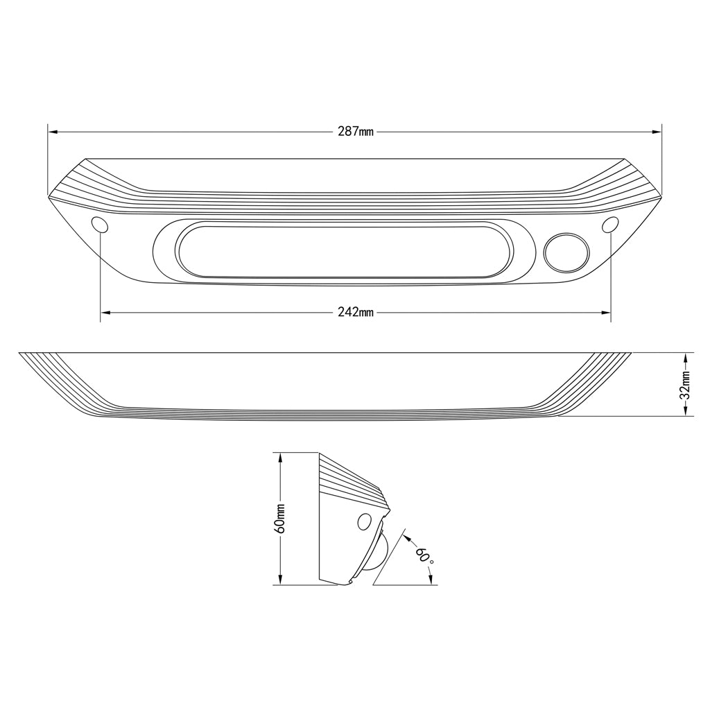 Transeng 287mm Dual LED White Awning Light