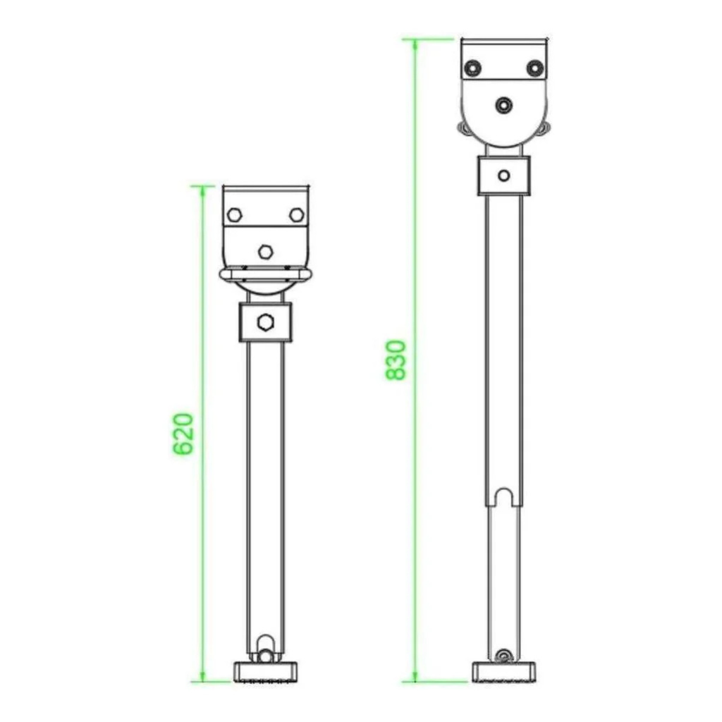 Iluma 620mm Black Drop Down Stabiliser Leg