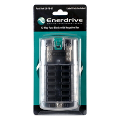 Enerdrive EA-FB-07 Fuse Block 12 Circuits with Negative Bus and Cover