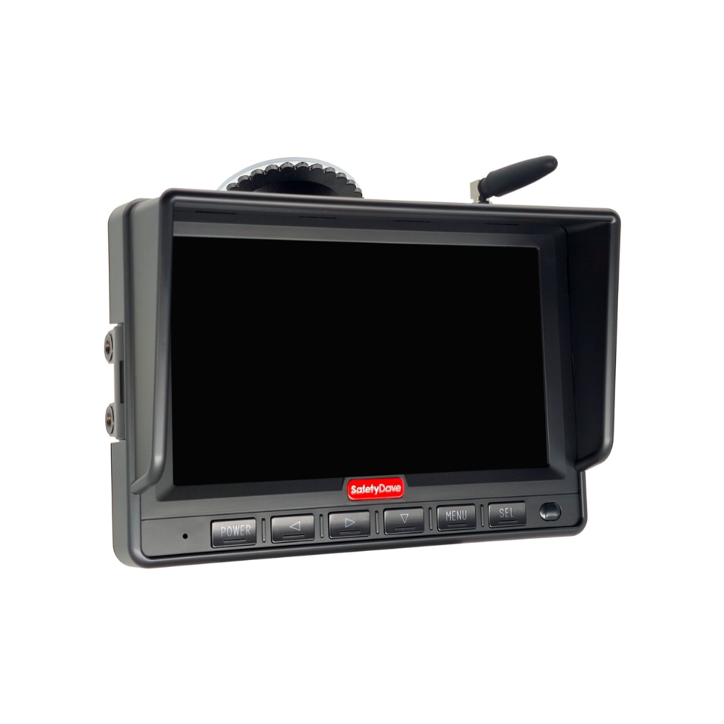 Safety Dave Wireless AHD Rear Vision Kit - 7" Mirror Monitor & Black Dual Camera