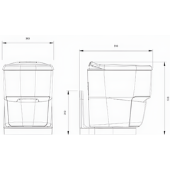 Clesana C1 Waterless Toilet with L-adapter Swivel Base