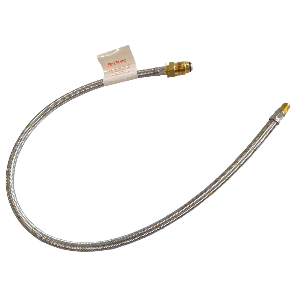 900mm Gas Flexi Hose x 1/4 Inv Flare - suits Twin Cylinders