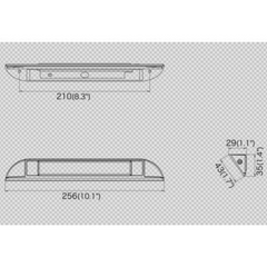 Qual Elec 158-256W-9CWM-2P External White Awning Lamp Touch