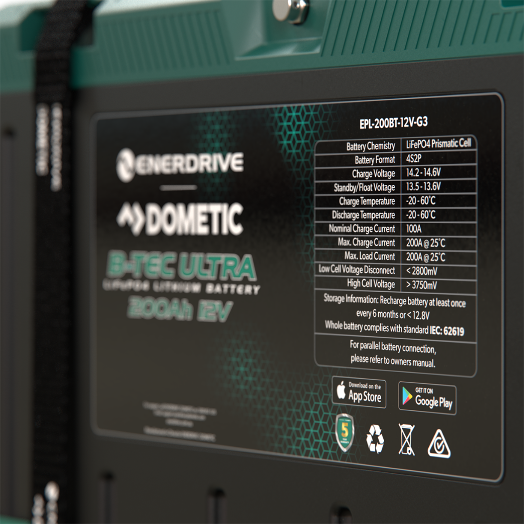 Enerdrive EPL-200BT-12V-G3 B-TEC ULTRA 12V 200AH G3 Lithium Battery