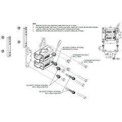 BOS 020-009 Security M12 x 65mm Screw & Key to suit BOS 60mm Clamp
