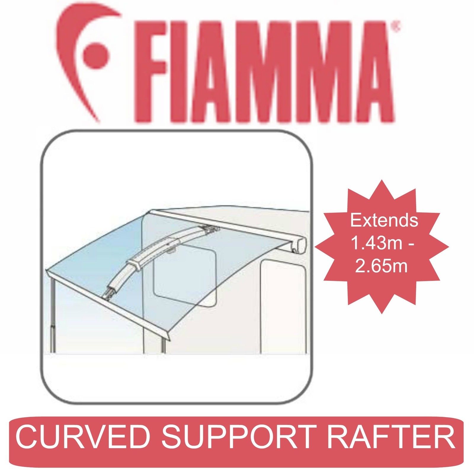 Fiamma Curved Center Awning Support Rafter Pro For F45 F45S Caravan