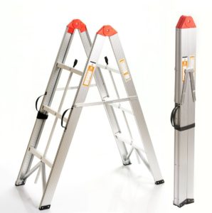 Transeng 3 Step Aluminium Collapsible Box Ladder With Storage Bag Suncoast Caravan Service