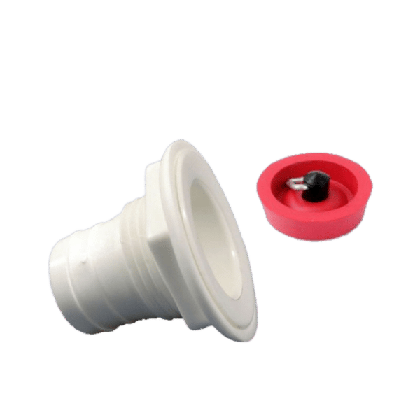 Camec 25mm Straight Sink Waste Outlet + Red Plug