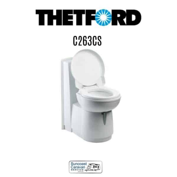 Thetford 93365SP C263 China Bowl Toilet 12V Swivel Cassette Toilet