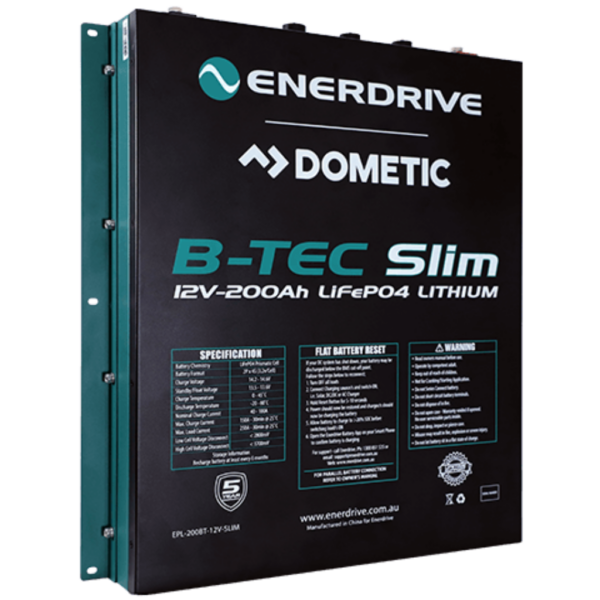 Enerdrive EPL-200BT-12V-SLIM B-TEC LiFeP04 12v 200Ah Slimline Lithium Battery