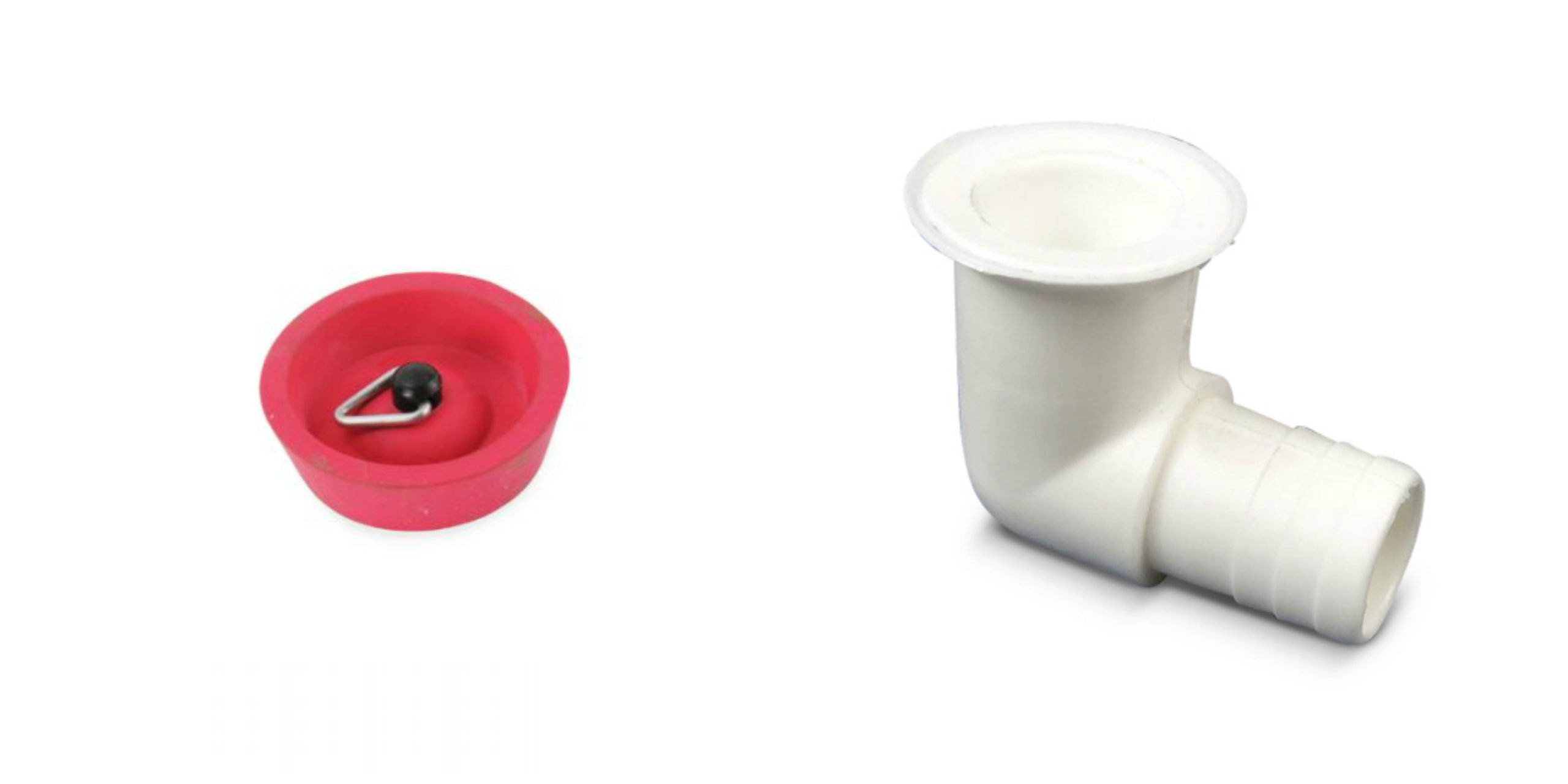 Camec 25mm Elbow Sink Waste Outlet + Red Plug