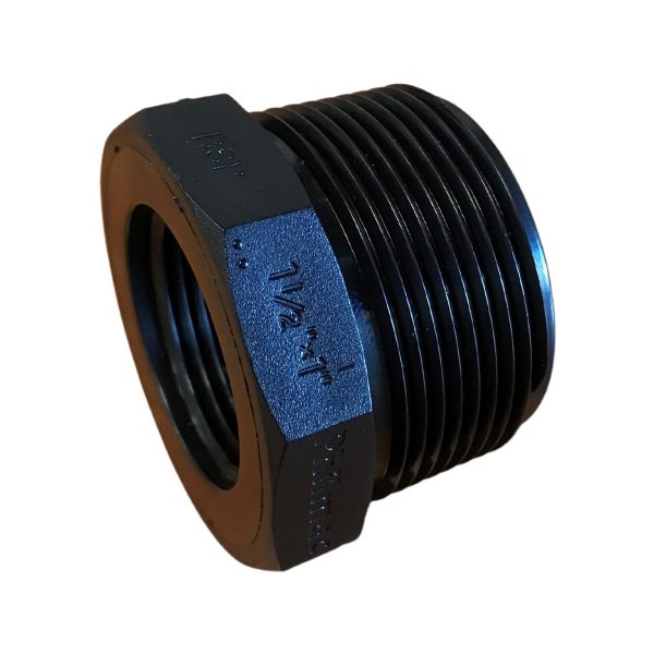 1 1/2" x 1" BSP Black Nylon Reducing Bush