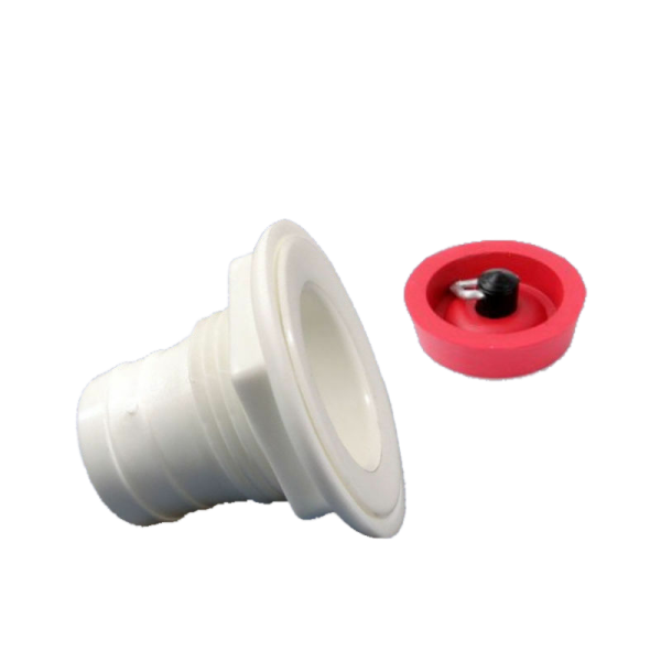 Camec 25mm Straight Sink Waste Outlet + Red Plug