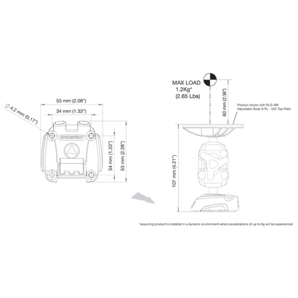 SCANSTRUT RLS-401 Rokk Mini Screw Down Base - Image 2