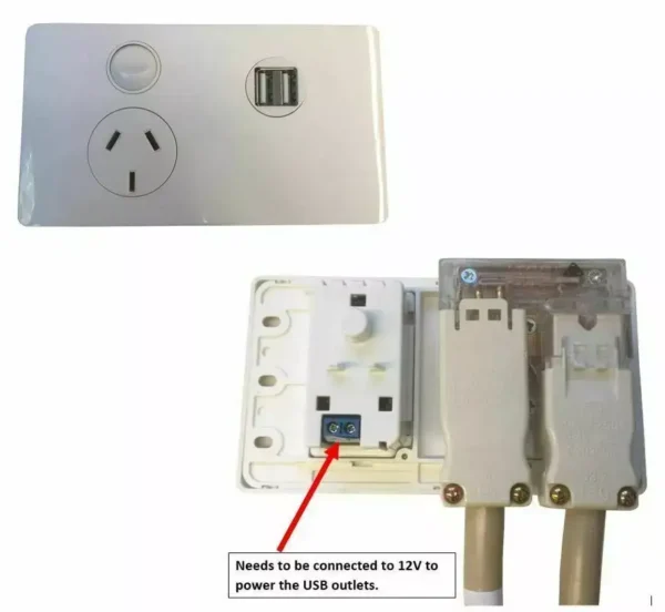 CMS 500-04402 Single Dual USB Power Outlet - Image 2