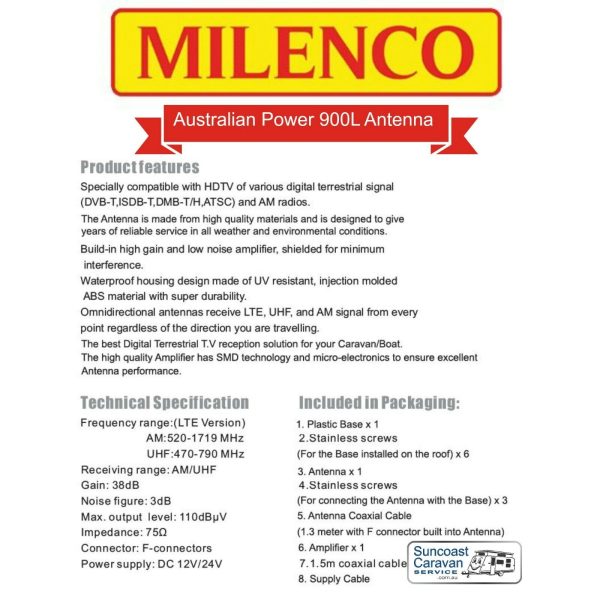 Milenco MIL4763 Power 900L Antenna - Image 7