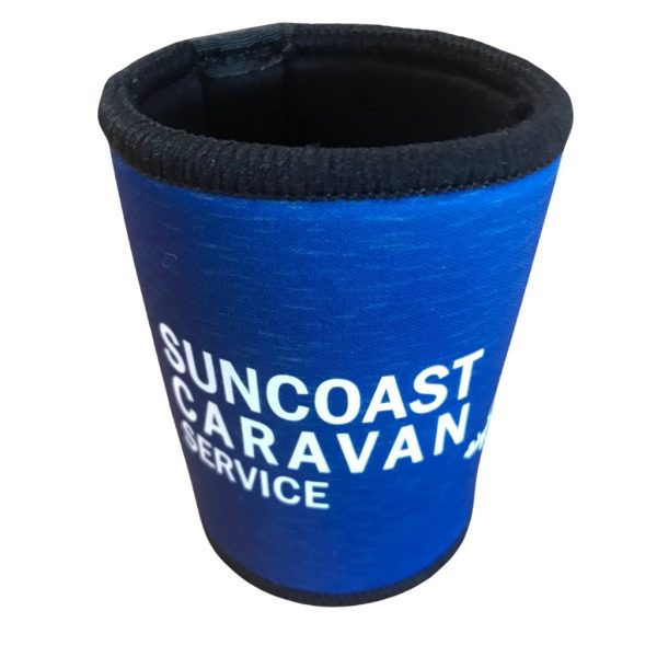 Suncoast Caravan Service Blue Stubby Cooler