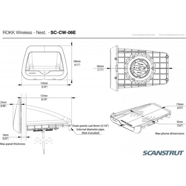 SCANSTRUT SC-CW-06F ROKK Wireless Nest 12/24V Waterproof Phone Charging - Image 2