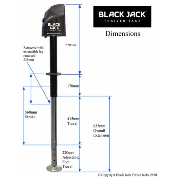 Black Jack BJTJ-1001 Electric Trailer Jack with Clamp & Wiring Harness Kit - Image 7