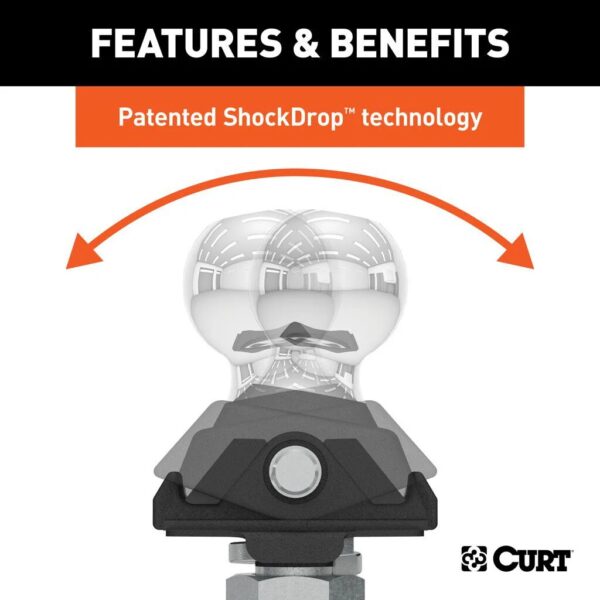 CURT 40047-85 Rockerball ShockDrop 50mm Towball - Image 2