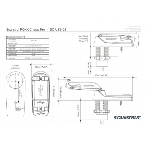 SCANSTRUT SC-USB-03 ROKK Charge Pro. Fast Charge USB-A and USB-C Socket - Image 6