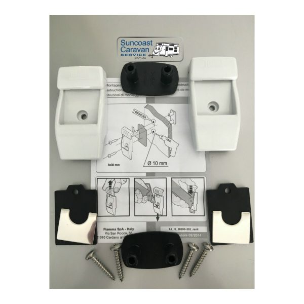 Fiamma 98655-176 White Plastic Leg Wall Bracket Kit - Image 4