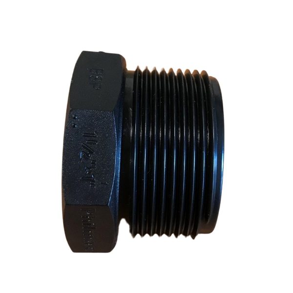 1 1/2" x 1" BSP Black Nylon Reducing Bush - Image 2