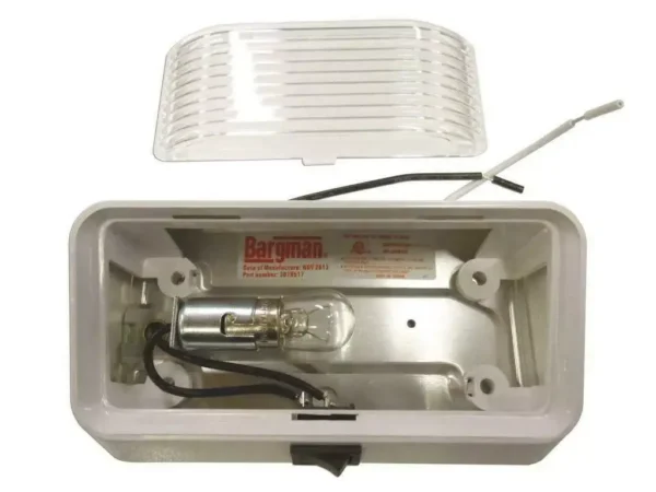 Bargman 3078517 12V White Base Clear Lens Porch Light - Image 2