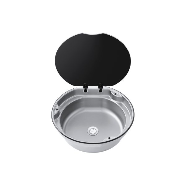 Thetford SBL3013Z Round Bowl Sink with Glass Lid - Image 2