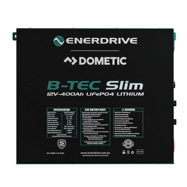 Enerdrive EPL-400BTM-12V B-TEC 400Ah Slim Metal Case Lithium Battery - Image 2