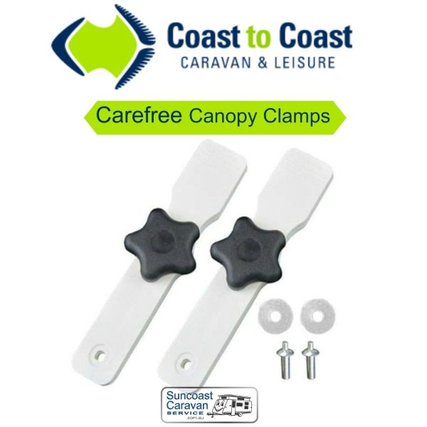 Carefree 902801W White Canopy Clamps Pair - Image 3