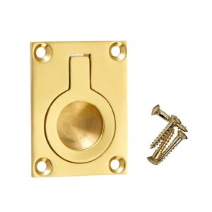 Camec Flush Brass Pull Ring (50x64)