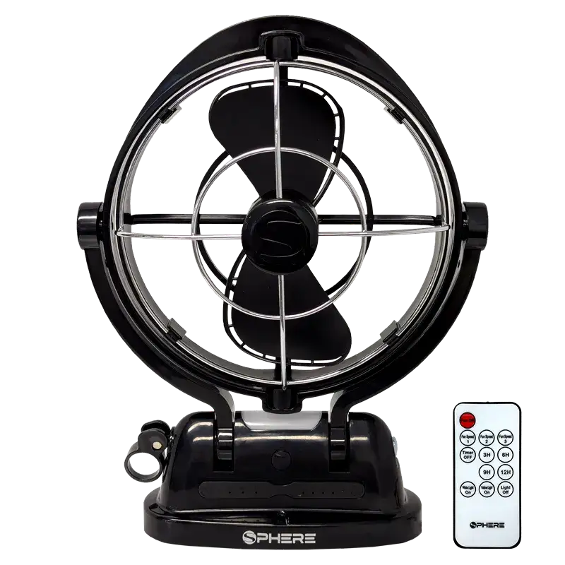 Sphere Viento 500-00122 Black Fan & Light with Remote