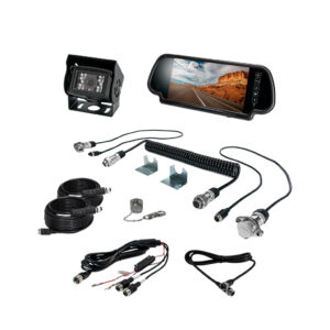 Safety Dave 7" Mirror Monitor Black Single Square Camera Kit