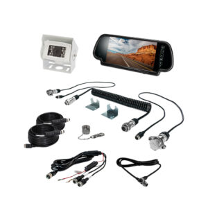 Safety Dave 7" Mirror Monitor White Single Square Camera Kit