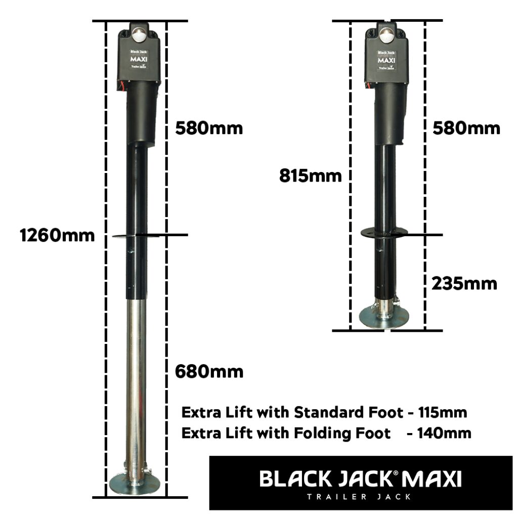 Black Jack BJTJ-MAXI-1001 Electric Trailer Jack with Clamp & Wiring Harness Kit - Image 2