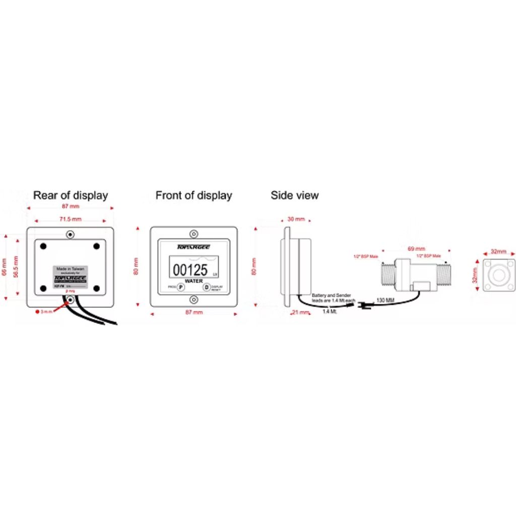 Topargee H2F-FM Flush Mount Water Tank Gauge - Image 3