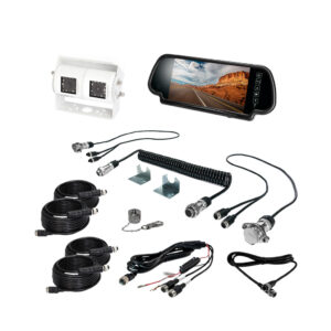 Safety Dave 7" Mirror Monitor White Dual Camera Kit