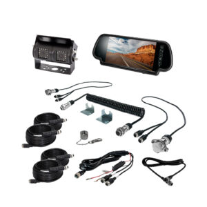 Safety Dave 7" Mirror Monitor Black Dual Camera Kit