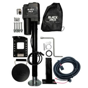 Black Jack BJTJ-MAXI-1001 Electric Trailer Jack with Clamp & Wiring Harness Kit