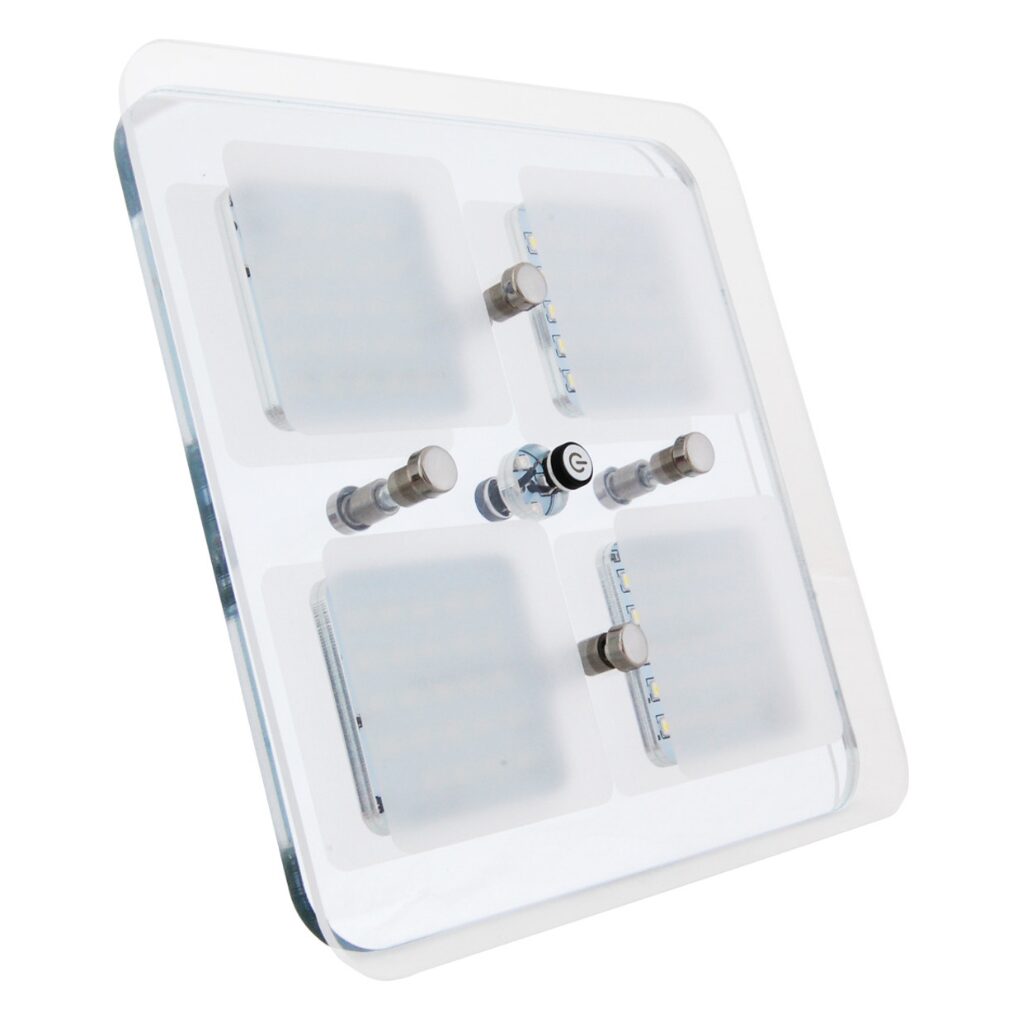 Camec 040310 LED Square Crystal Ceiling Light with Touch Button