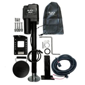 Black Jack BJTJ-MASTER-1001 Electric Trailer Jack with Clamp & Wiring Harness Kit