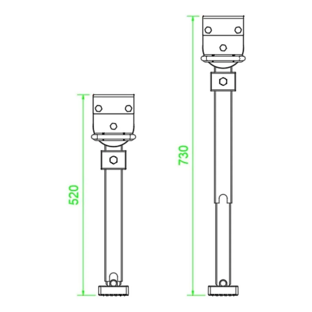 Iluma 520mm Zinc Drop Down Stabiliser Leg - Image 6