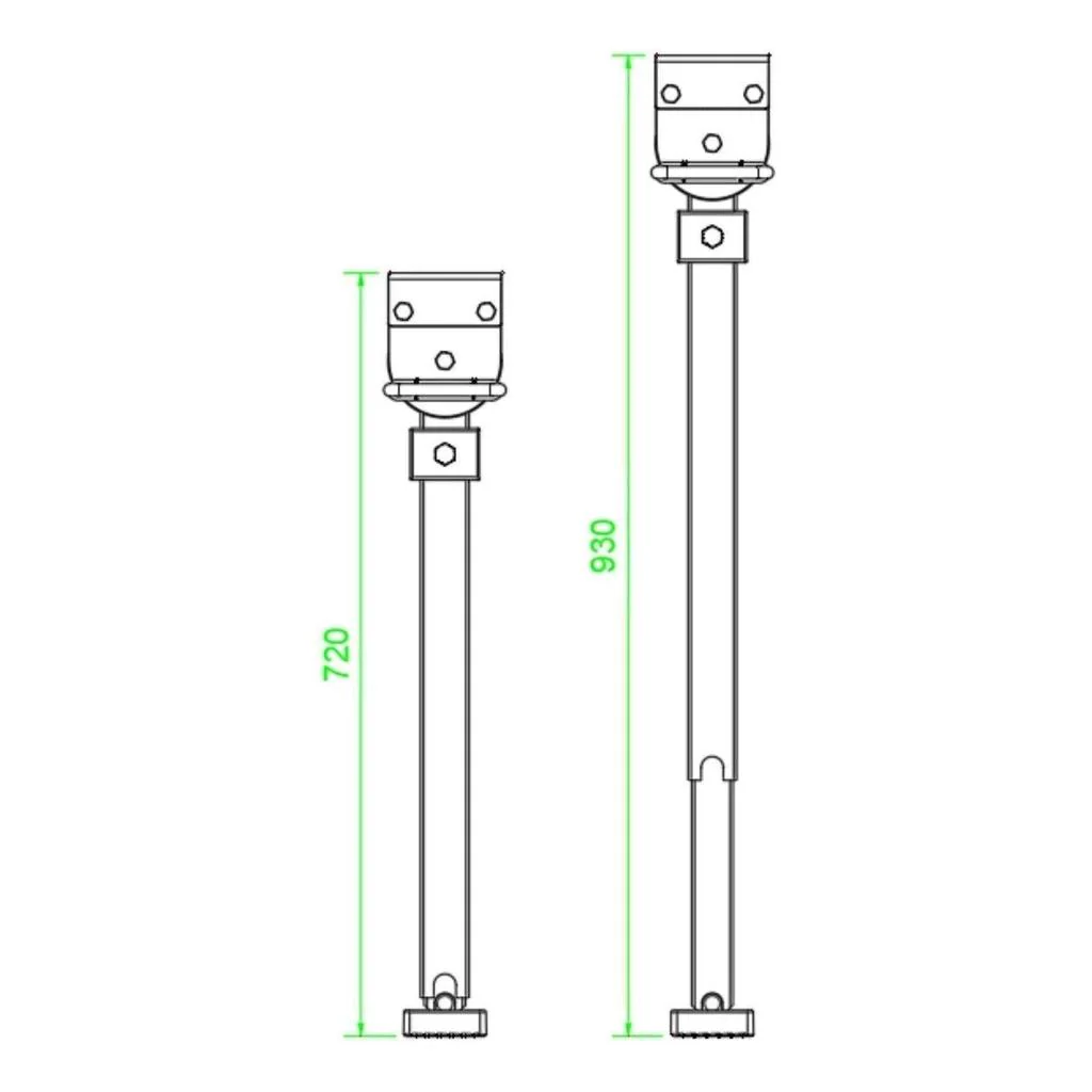 Iluma 720mm Zinc Drop Down Stabiliser Leg - Image 6